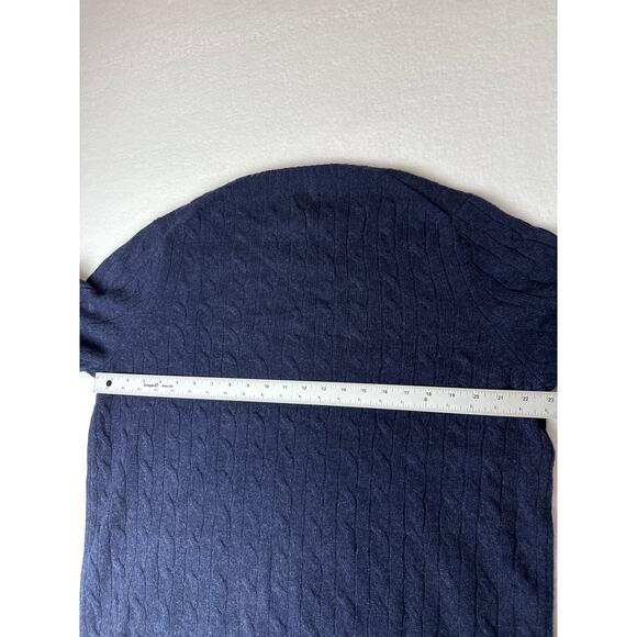 NWT Brooks brothers cableknit crew neck wool sweaters navy Men’s XL - Picture 8 of 9